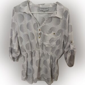 Parker Black and White Polka Dot Blouse